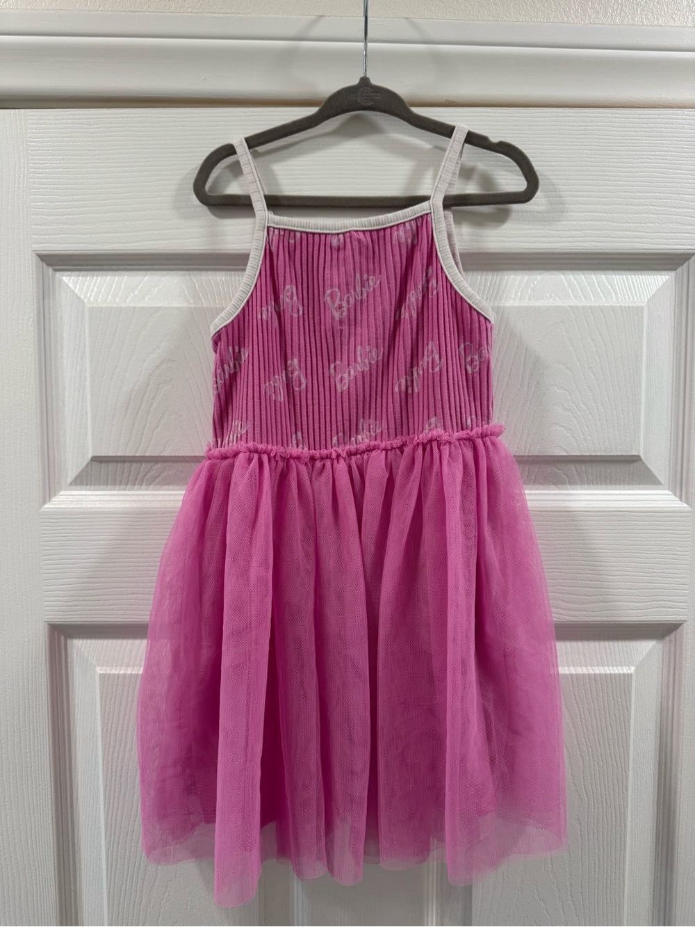 Barbie Girls Pink Tulle Tank Dress Size 4T